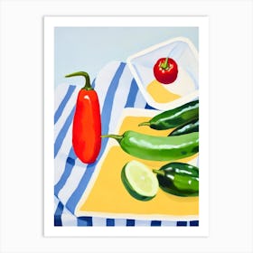 Serrano Pepper 3 Tablescape vegetable Art Print