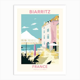 Biarritz, France, Flat Pastels Tones Illustration 3 Poster Art Print