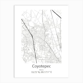 Coyotepec,Mexico Minimalist Map Póster