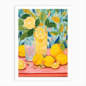 Amalfi Lemons Mediterranean View 1 Art Print