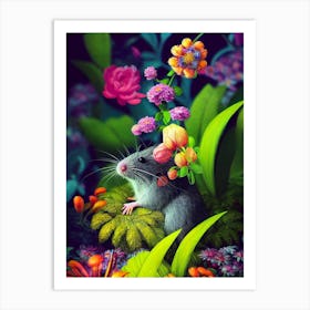 Colorful Rat Art Print
