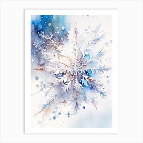 Crystal, Snowflakes, Storybook Watercolours 1 Art Print