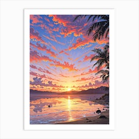 Sunset At The Beach 5 Art Print