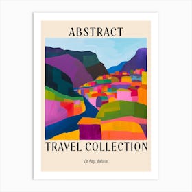 Abstract Travel Collection Poster La Paz Bolivia 2 Art Print