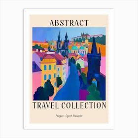 Abstract Travel Collection Poster Prague Czech Republic 3 Art Print