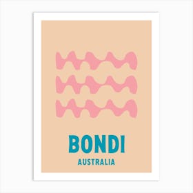 Bondi Beach, Australia, Graphic Style Poster 3 Art Print