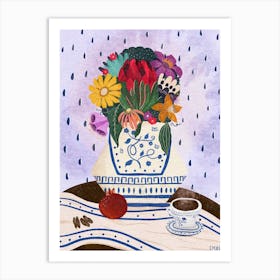 Greek Flowers Art Print