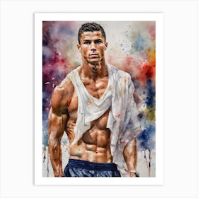 Cristiano Ronaldo Water Colour Art Print