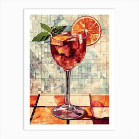 Tiled Sangria Drink 3 Art Print