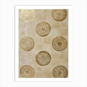 Gold Circles 7 Art Print