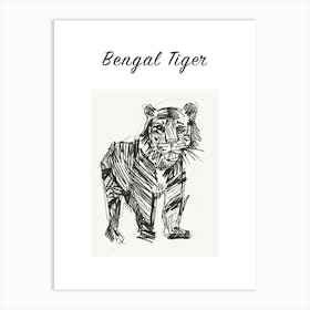 B&W Bengal Tiger Poster Art Print