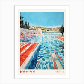 Jubilee Pool Penzance Cornwall Swimming Poster Art Print