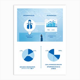 Business Decision Making Process Represented As Minimalistic Icons Split Screens Showing A Thought Art Print