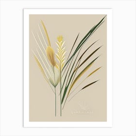 Lemongrass Spices And Herbs Retro Minimal 2 Art Print