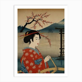 Geisha In A Boat Art Print