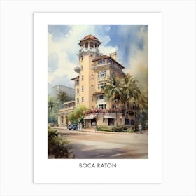 Boca Raton Watercolor 1 Travel Poster Art Print