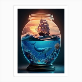 Ship In A Bottle 1 Art Print