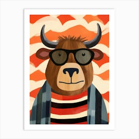 Little Bison 2 Wearing Sunglasses Art Print