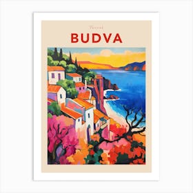 Budva Montenegro 2 Fauvist Travel Poster Art Print