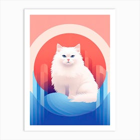 White Cat With Blue Eyes Art Print