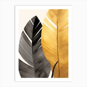 Gold And Black Leaves 2 Art Print