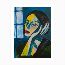 Woman In Front Of A Window Art Print