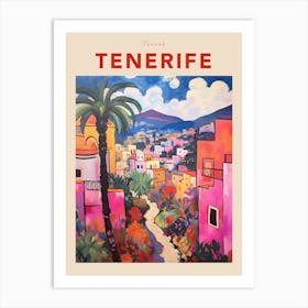 Tenerife Spain Fauvist Travel Poster Art Print