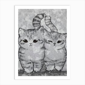 Couple Cats Art Print