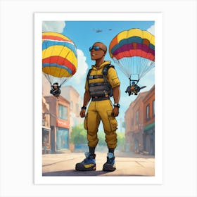 Parachute Man Art Print