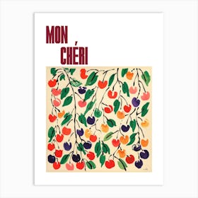 Mon Cheri Poster Cherry Painting Matisse Style 5 Art Print