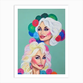 Dolly Parton Colourful Illustration Art Print