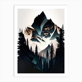 Banff National Park Canada Cut Out Paper Art Print