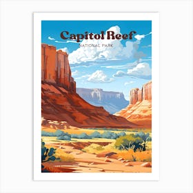 Canyonlands National Park Utah USA Camping Travel Illustration Art Print