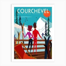 Couchevel Ski Poster Colourful Art Print