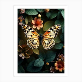 Butterfly On A Flower 2 Art Print