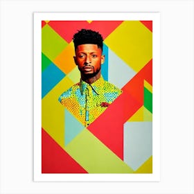 21 Savage Colourful Pop Art Art Print