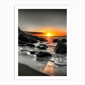 Sunset At The Beach 675 Art Print