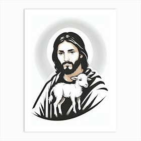 Jesus With A Lamb 2 Art Print