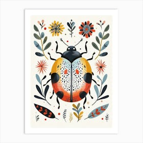 Colourful Insect Illustration Ladybug 15 Art Print