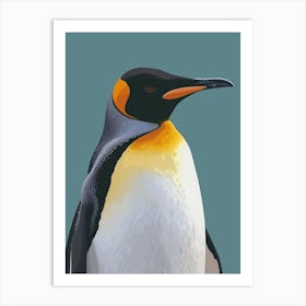 King Penguin Saunders Island Minimalist Illustration 2 Art Print