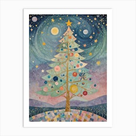 Whimsical Christmas Tree Art Print