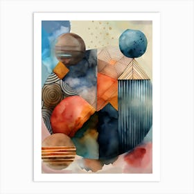 African Watercolour Art Print