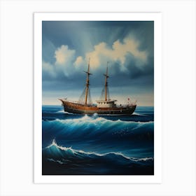 Sailing Ship In The Sea Art Print