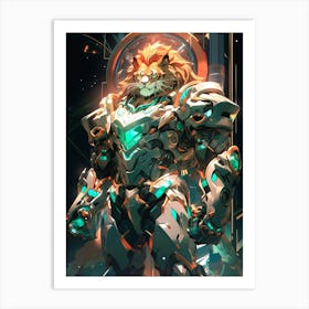 Futuristic Lion Art Print