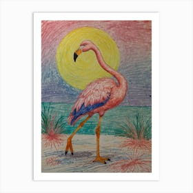 Pink Flamingo 9 Art Print