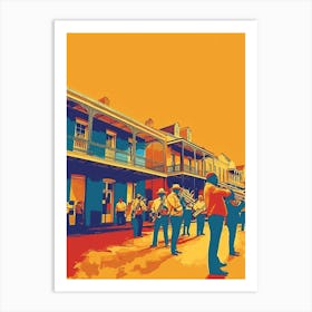 New Orleans Jazz National Historic Park Retro Pop Art 6 Art Print