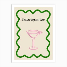 Cosmopolitan Doodle Poster Green & Pink Art Print