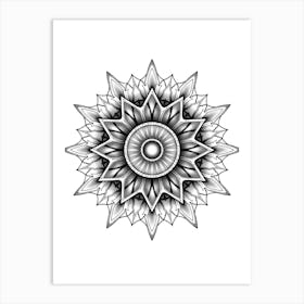 Deepness, mandala, geometric ornamental  Art Print