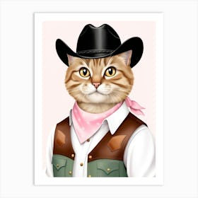 Cowboy Cat Art Print