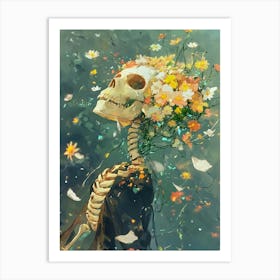 Skeleton With Flowers 1 Art Print